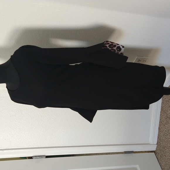 Black Dress with Animal Print details - Picture 3 of 4